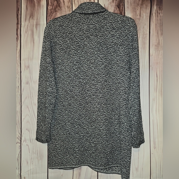San Remo Black and White Collared Women's Cardigan Size Medium - Picture 6 of 8
